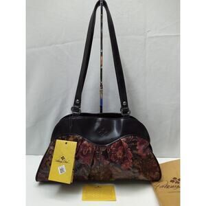 Patricia Nash Vintage Floral Brocade Collection Multicolor Leather Shoulder Bag